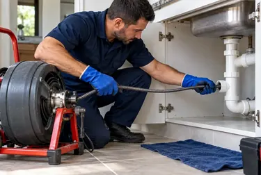 Técnicos trabalhando na desobstrução de tubulações na cidade.